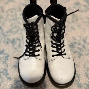 Dr. Martens Kids White and Black Boots